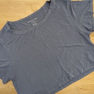 AE crop top t shirt, blue, soft & sexy size small